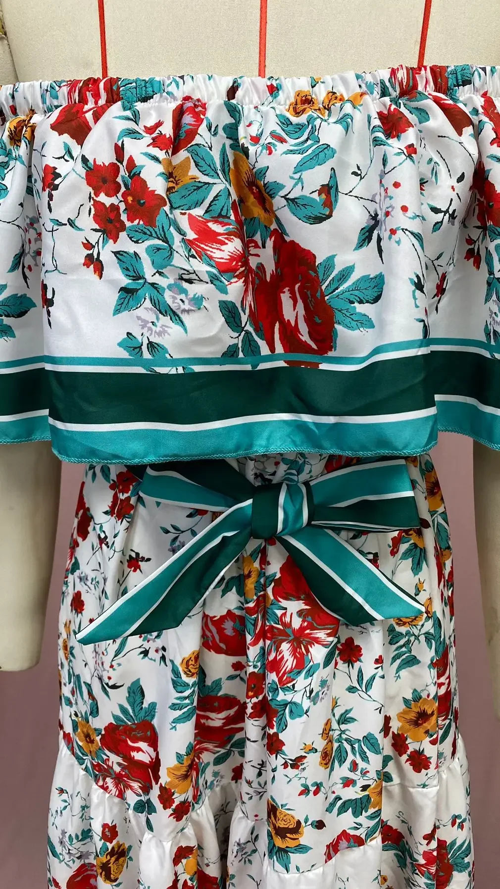 Boho Dress Women's One Shoulder Dress with Sexy and Fashionable Printed Long Style, Large Display, Summer New