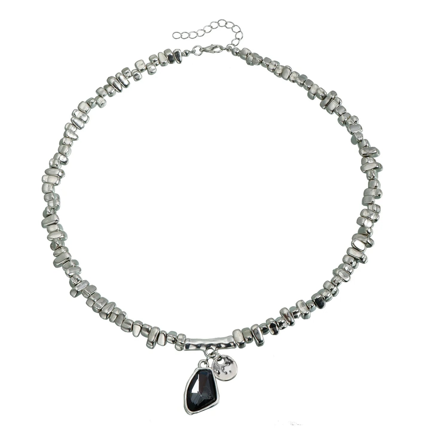 Faceted Pendant Set Necklace & Bracelet Sparkling Metal Jewelry Elegant Cut Crystal Gift for Women Luxe