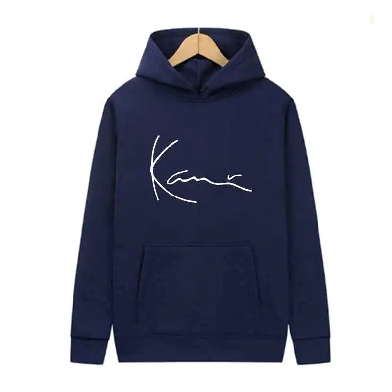 Men Blue White Fashion Trends Hoodie Print Casual Streetwear Sports Jogging Sweatshirt Pullover Spring Autumn Daily Unisex Cloth