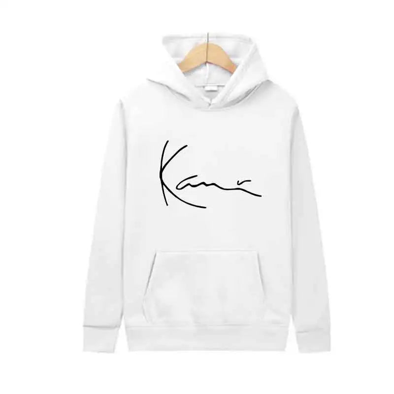 Men Blue White Fashion Trends Hoodie Print Casual Streetwear Sports Jogging Sweatshirt Pullover Spring Autumn Daily Unisex Cloth