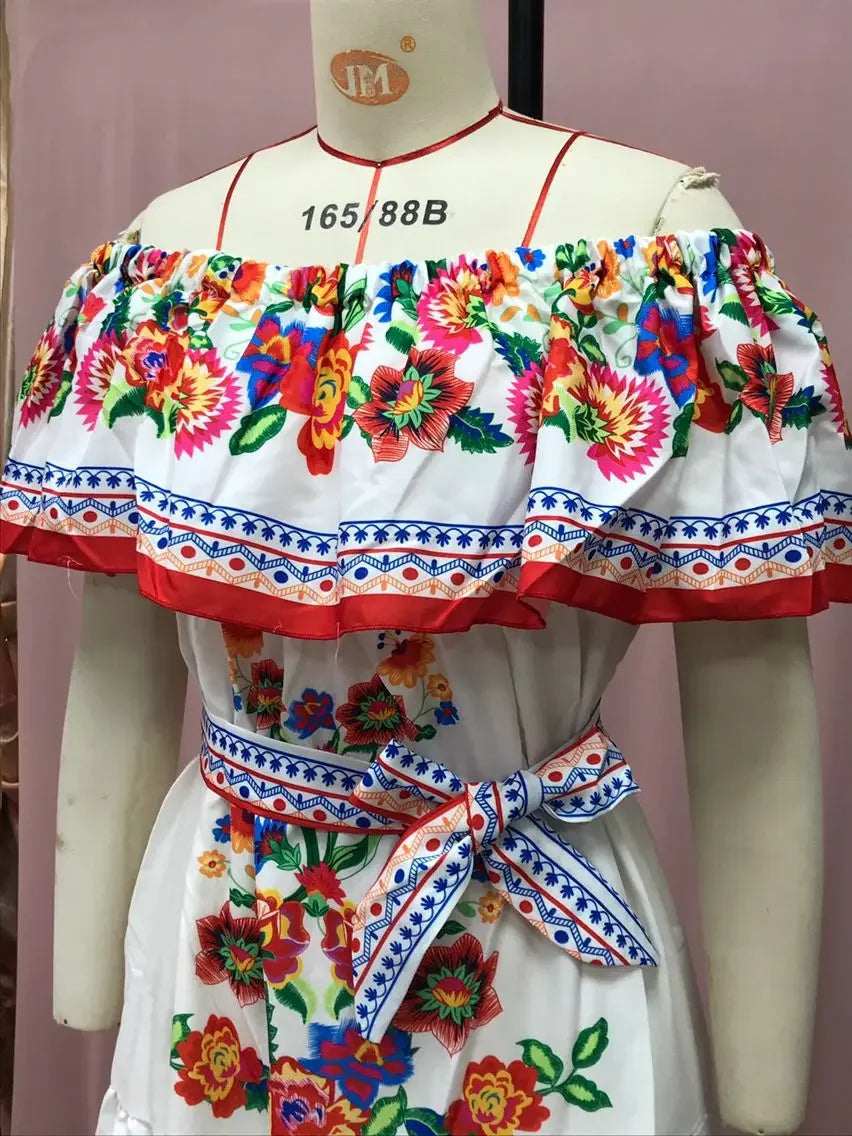 Boho Dress Women's One Shoulder Dress with Sexy and Fashionable Printed Long Style, Large Display, Summer New