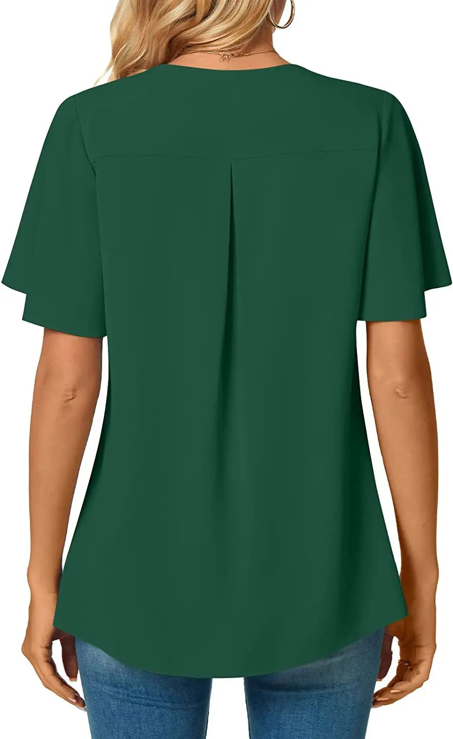 Elegant Women's Top Blouse Flower 2024 Summer Fashion Simplicity Short Sleeve Solid V-Neck Commuter Office Female Shirt S-XXL