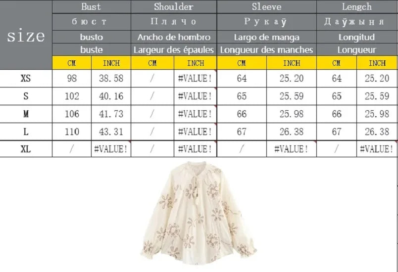 MUJER Flower Embroidered Blouses for Women Tassel Casual Shirts and Blouses Woman Ruched Beach Women's Blouse Summer Boho Tops