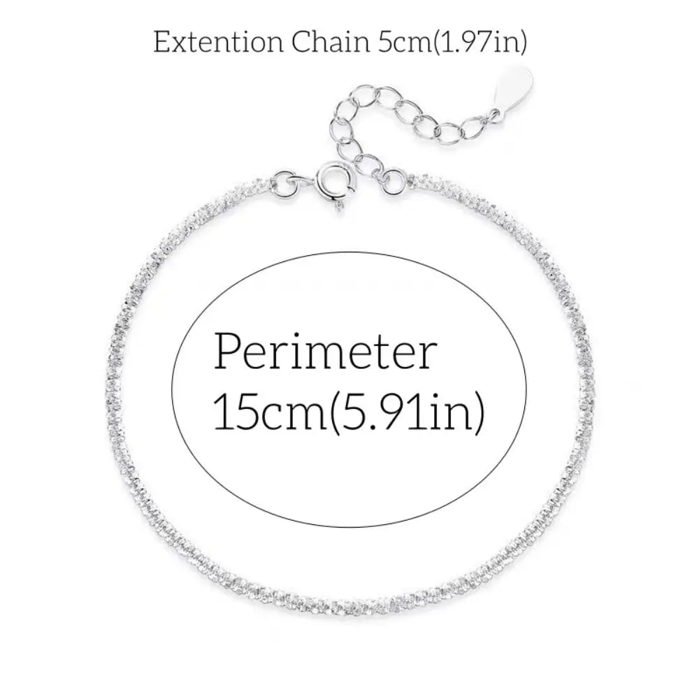 Fashion Elegant Simple Metal Bracelet Silver Geometry Thin Chain Bracelet Hand Jewelry Adjustable Shining Bracelet Gift