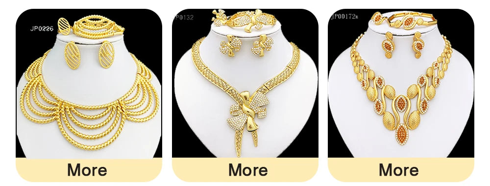 GZJPEI Shiny White Zircon Jewelry Set Italy Nigeria Wedding Jewellery 18K Gold Plated Big Necklace Bracelet Long Drop Earring