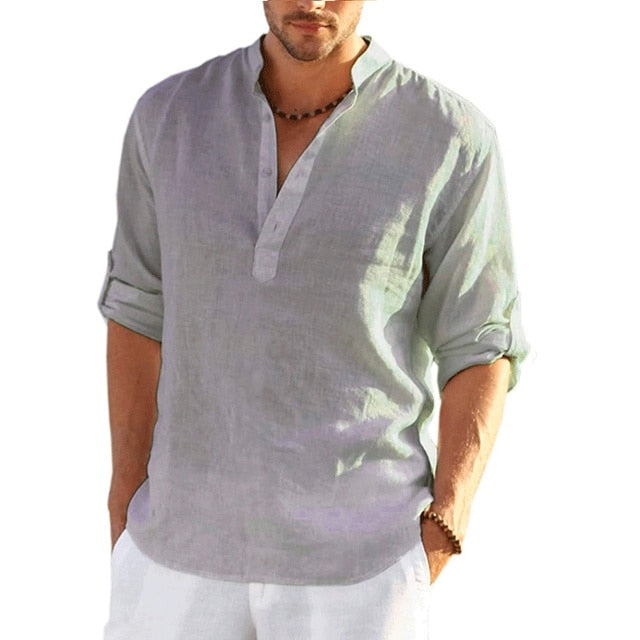 Men's Linen Long/Short Sleeve Shirt