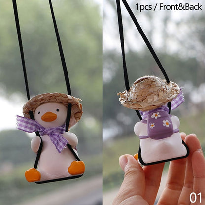 Cool Knit Cap Duck Car Pendant