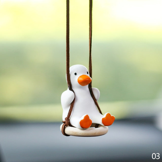 Cool Knit Cap Duck Car Pendant