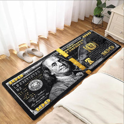 Dollar Money Motorcycle Display Carpet Work Floor Garage Racing Electric Vehicle Mat Entrance Doormat Living Room Rug Home Decor