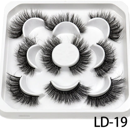 5 Pairs 25mm 3D Mink Lashes Bulk Russian Volume Fluffy Natural False Eyelashes Thick Dramatic Mink Eyelashes Wholesale maquiagem