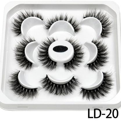 5 Pairs 25mm 3D Mink Lashes Bulk Russian Volume Fluffy Natural False Eyelashes Thick Dramatic Mink Eyelashes Wholesale maquiagem