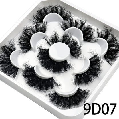 5 Pairs 25mm 3D Mink Lashes Bulk Russian Volume Fluffy Natural False Eyelashes Thick Dramatic Mink Eyelashes Wholesale maquiagem