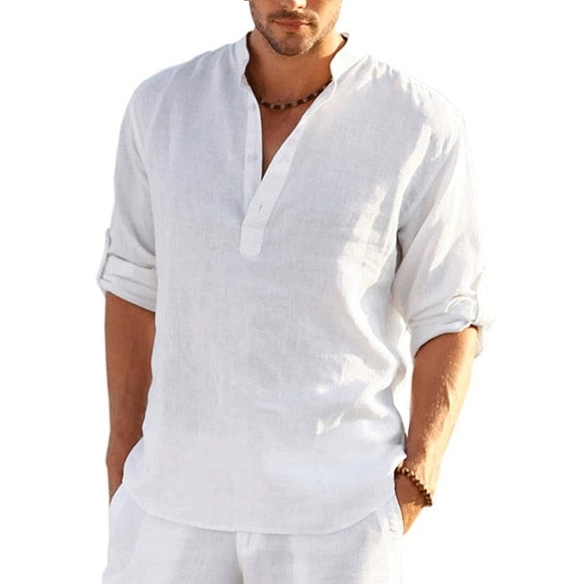 Men's Linen Long/Short Sleeve Shirt