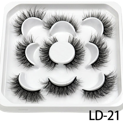 5 Pairs 25mm 3D Mink Lashes Bulk Russian Volume Fluffy Natural False Eyelashes Thick Dramatic Mink Eyelashes Wholesale maquiagem