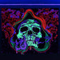 Black Light Tapestry Uv Reactive Psychedelic Skull Mushroom Wall Hanging Hippie Tapestry For Bedroom Home Decor Wall Decoration