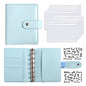 2023 New PU Leather Notebook A7 Binder DIY Planner Organizer 6 Zipper Pockets 12Pcs Budget Sheet 2Pcs French Alphabet Stickers