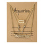 Zodiac Sign Necklace With Cardboard Card