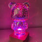 3D Glass Fireworks Little Bear Night Light