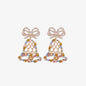 Rhinestone Alloy Christmas Bell Earrings