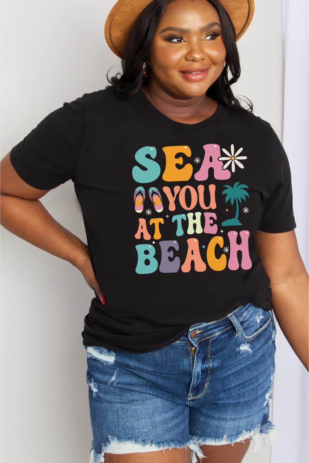 Simply Love Full Size SEA YOU  AT THE  BEACH Graphic Cotton Tee