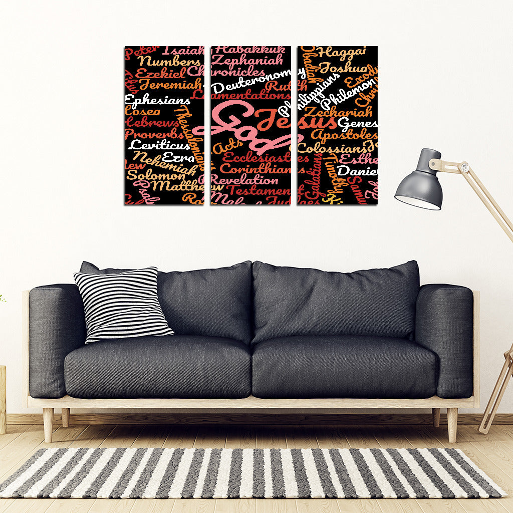 Black Holy Bible Books Wall Art Canvas