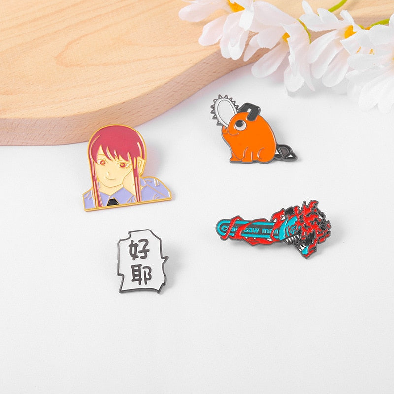 Japan and Hell Mascot Brooches