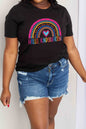 Simply Love Full Size LOVE HELLO KINDERGARTEN Rainbow Graphic Cotton Tee