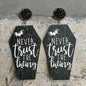 Coffin Shape Wooden Dangle Earrings