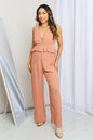 Gilli Sleeveless Wide Leg Peplum Jumpsuit