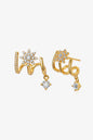 18K Gold Plated Flower Zircon Earrings