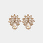 Flower Shape Glass Stone Stud Earrings