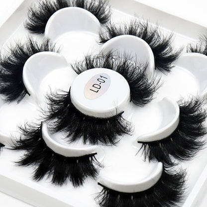 5 Pairs 25mm 3D Mink Lashes Bulk Russian Volume Fluffy Natural False Eyelashes Thick Dramatic Mink Eyelashes Wholesale maquiagem