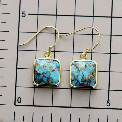 Square Copper Drop Earrings