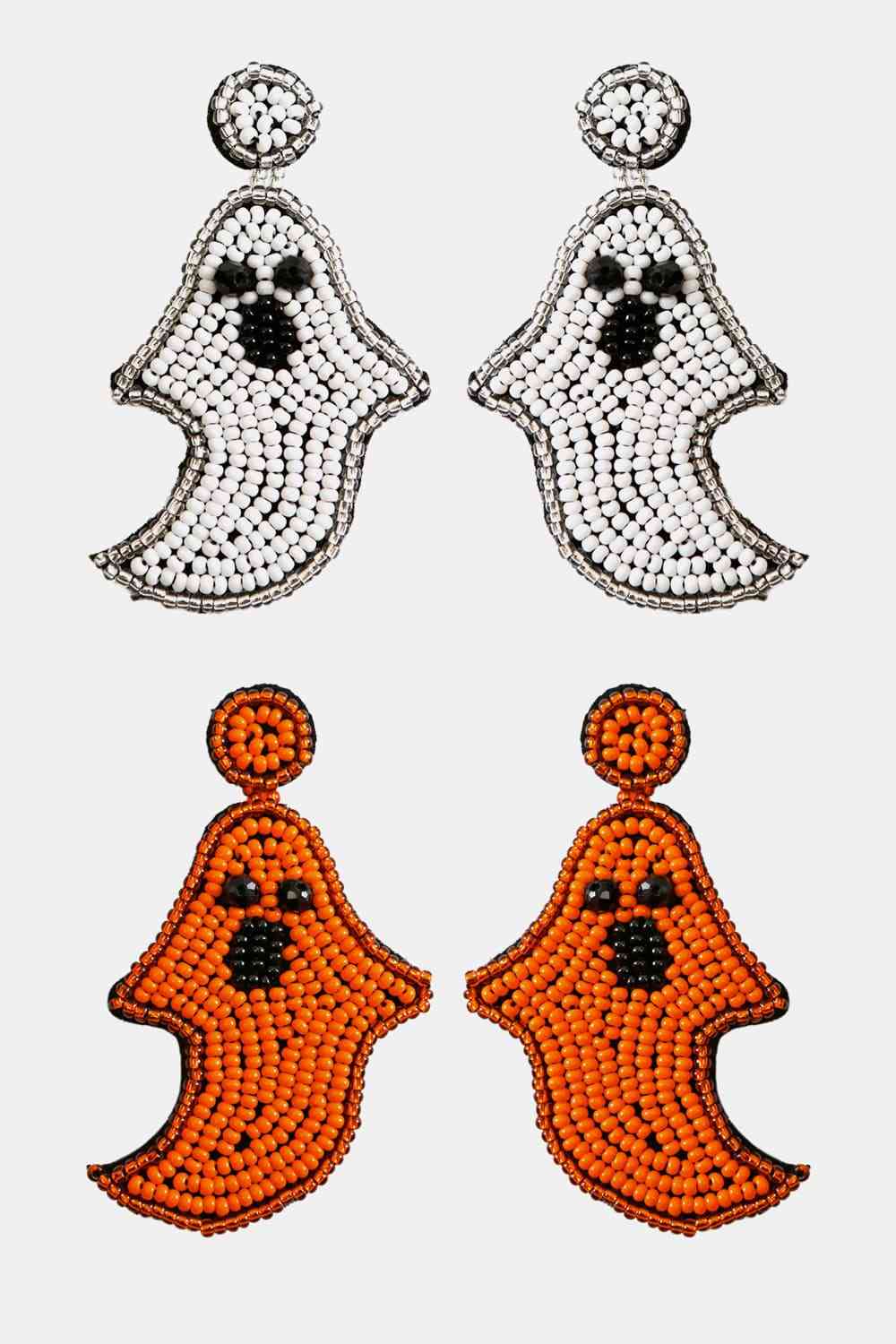 Ghost Shape Beaded Dangle Earrings