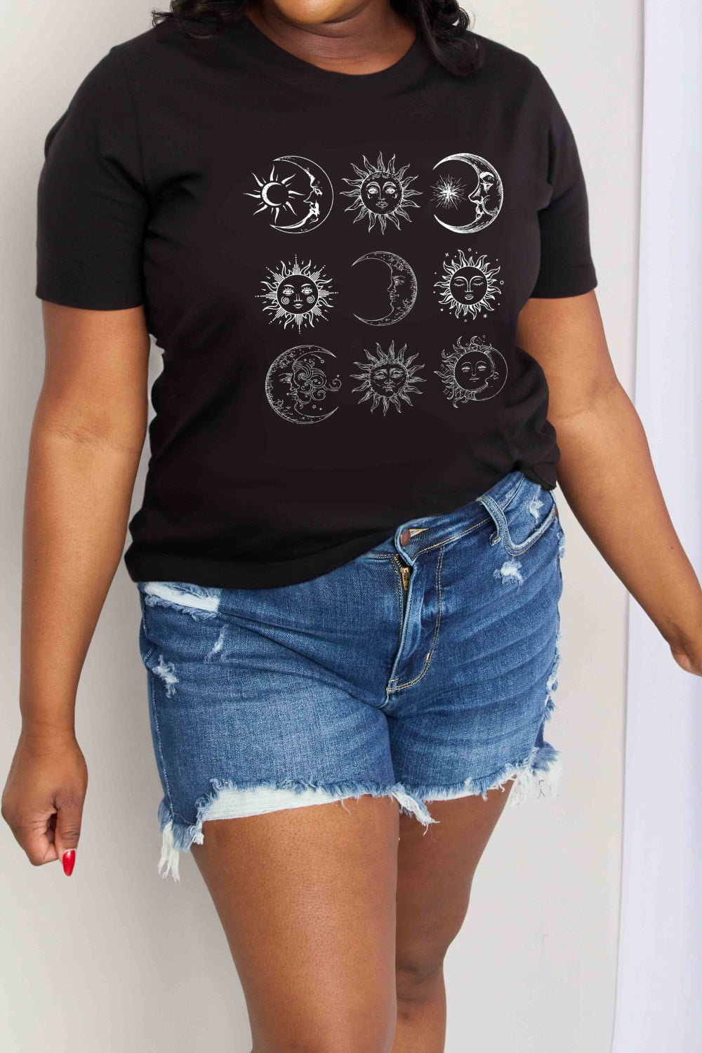 Simply Love Full Size Sun and Moon Graphic Cotton Tee