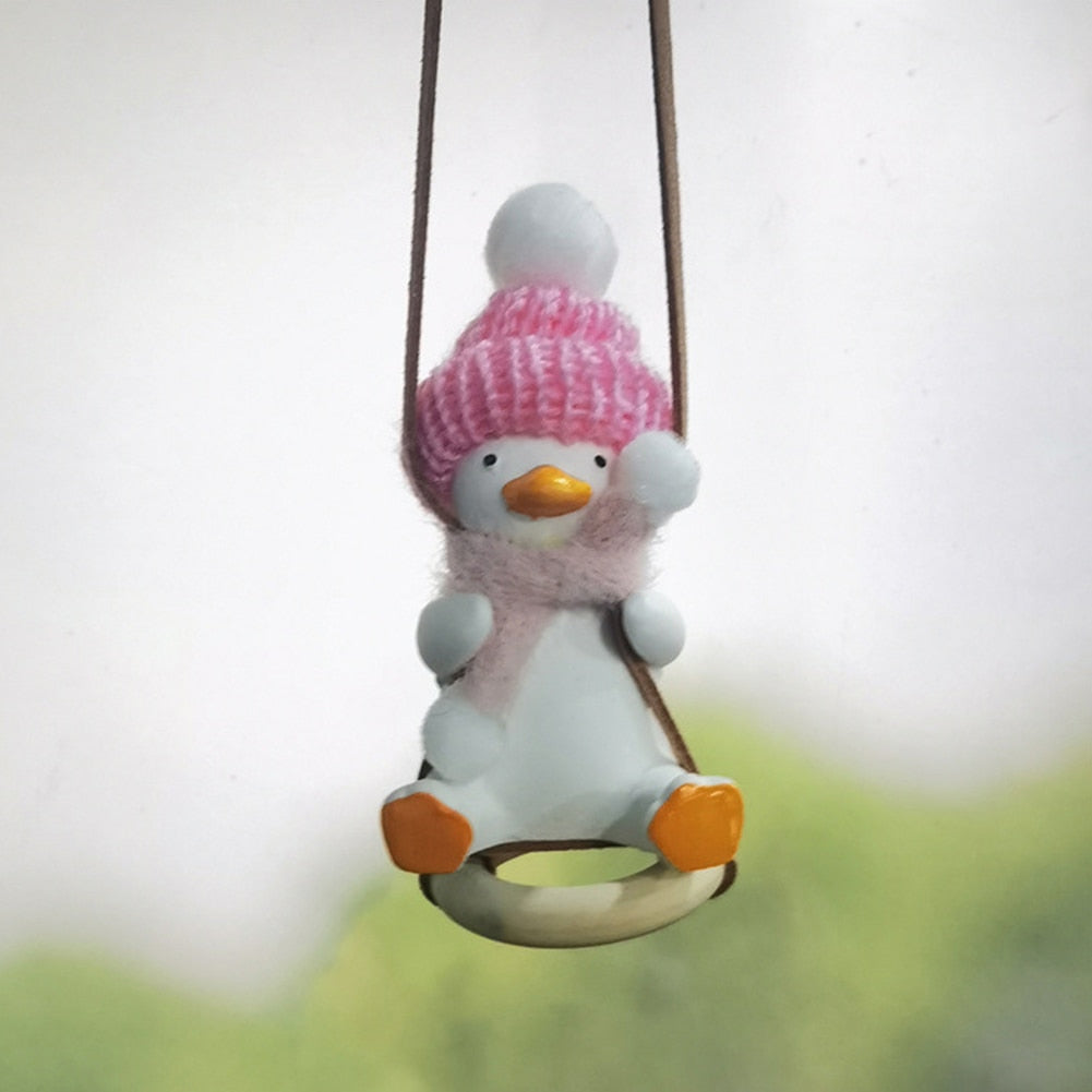 Cool Knit Cap Duck Car Pendant