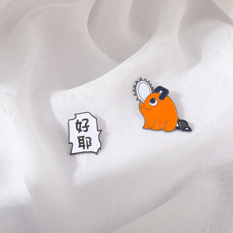 Japan and Hell Mascot Brooches