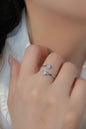 High Quality Natural Moonstone 925 Sterling Silver Toi Et Moi Ring