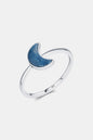 925 Sterling Silver Moon Shape Aventurine Ring