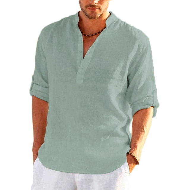 Men's Linen Long/Short Sleeve Shirt