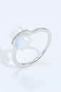 Natural Moonstone Platinum-Plated Ring