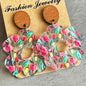 Flower Shape Acrylic Dangle Earrings