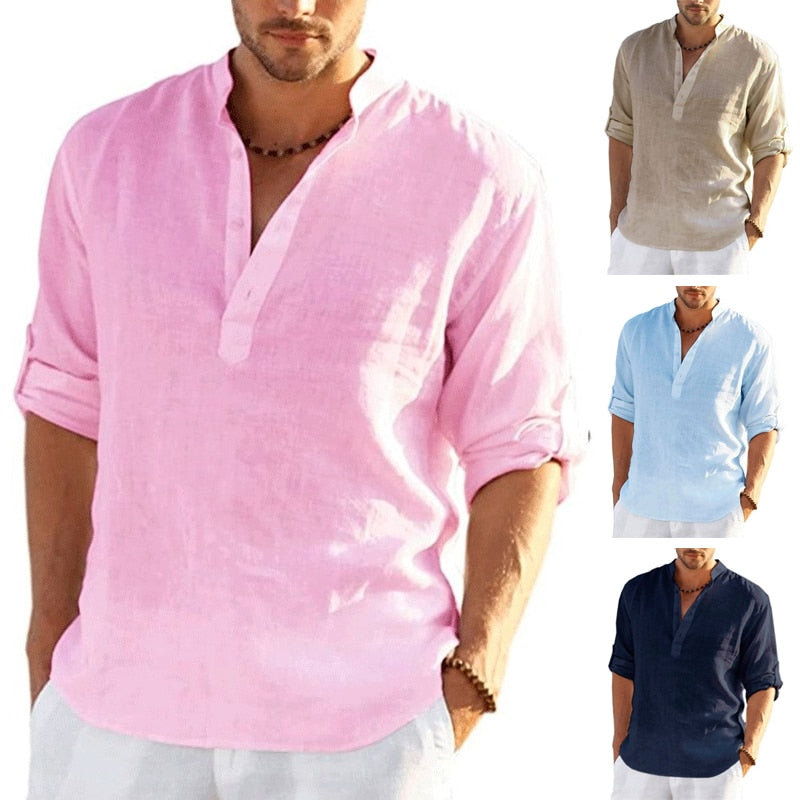 Men's Linen Long/Short Sleeve Shirt