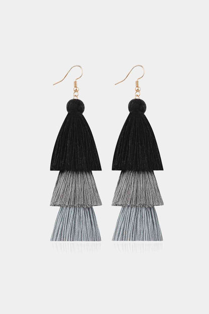 Triple-Layer Tassel Dangle Earrings