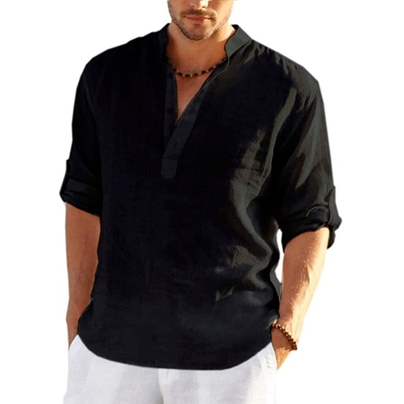 Men's Linen Long/Short Sleeve Shirt