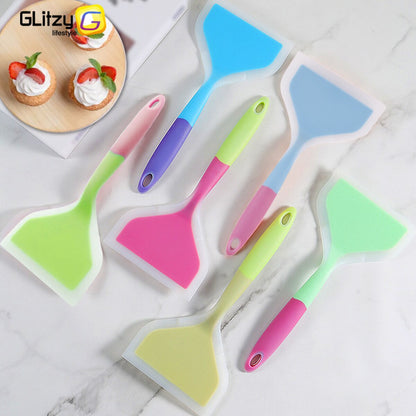 Silicone Spatula Cooking Utensils Beef Meat Egg Kitchen Scraper Wide Pizza Cooking Tools Shovel Non-stick Spatula Color Randomly