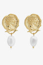 Gold-Plated Pearl Drop Earrings