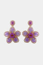 Flower Shape Beaded Dangle Earrings