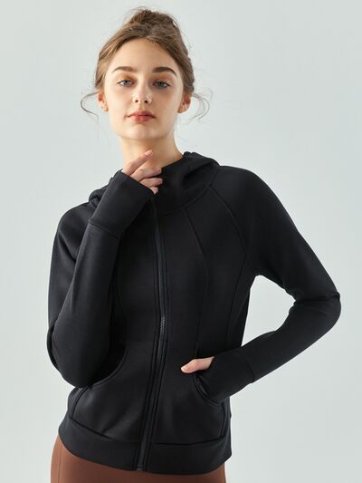 Zip Up Hooded Active Outerwear