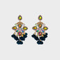 Flower Shape Rhinestone Alloy Dangle Earrings